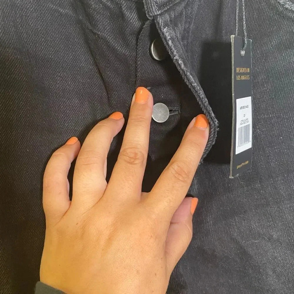 AFRM Cyrus Super High Rise Crop Jean Black Distressed NWT - Picture 7 of 11